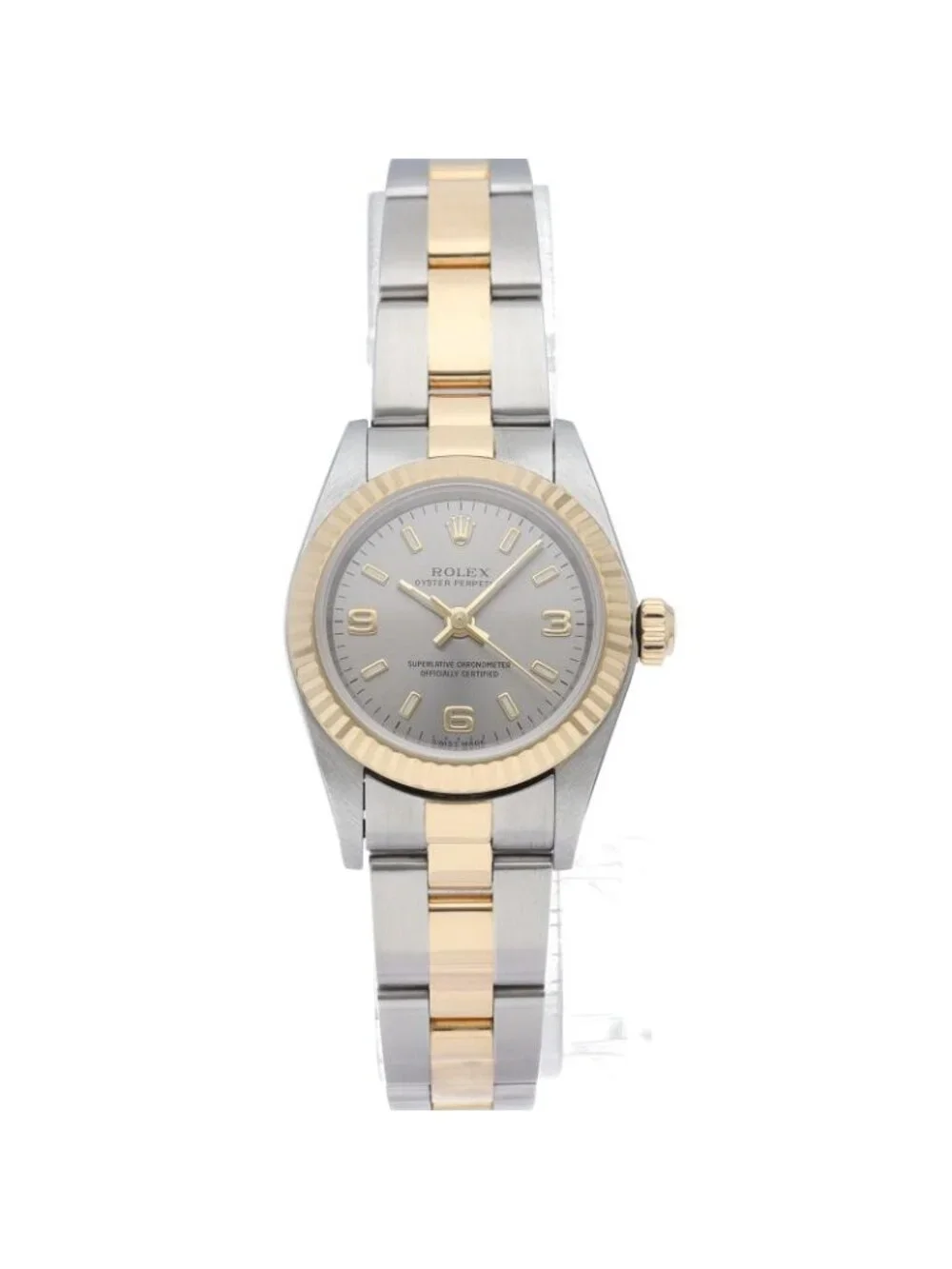 Rolex Oyster Perpetual Watch Box 18k Yellow Gold SS Silver Specification